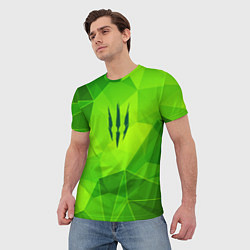 Футболка мужская The Witcher green poly, цвет: 3D-принт — фото 2