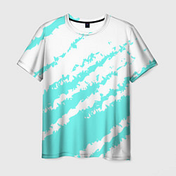 Футболка мужская The color is light blue and white, цвет: 3D-принт