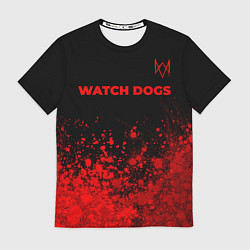 Футболка мужская Watch Dogs - red gradient посередине, цвет: 3D-принт