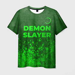 Футболка мужская Demon Slayer - green gradient посередине, цвет: 3D-принт