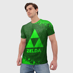 Футболка мужская Zelda - green gradient, цвет: 3D-принт — фото 2