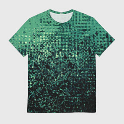 Мужская футболка Чёрно-зелёный абстракция с пятнами