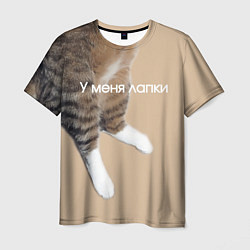 Футболка мужская У меня лапки кот Марс, цвет: 3D-принт