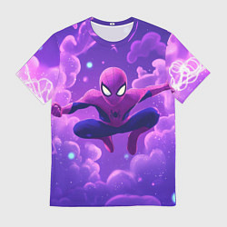 Футболка мужская Человек-паук на фоне облаков, цвет: 3D-принт