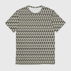 Мужская футболка Оливковый пёстрый полосы узоры