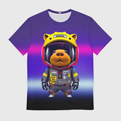 Футболка мужская Baby capybara - cyberpunk, цвет: 3D-принт