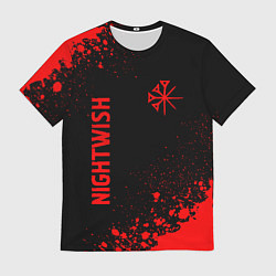 Мужская футболка Nightwish - red gradient вертикально