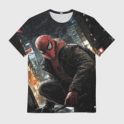 Футболка мужская Человек-паук и поздняя ночь, цвет: 3D-принт