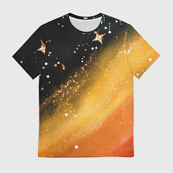 Мужская футболка Черно-оранжевая блестящая текстура