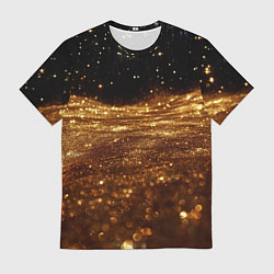 Мужская футболка Золотистые крупицы на черном