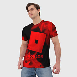 Футболка мужская Roblox - red gradient, цвет: 3D-принт — фото 2