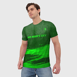 Футболка мужская No Mans Sky - green gradient посередине, цвет: 3D-принт — фото 2