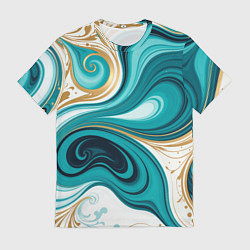 Мужская футболка Бирюза и золото