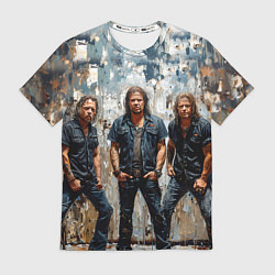 Футболка мужская Metallica масляной краской, цвет: 3D-принт