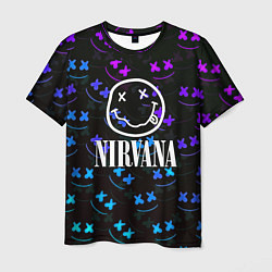 Футболка мужская Nirvana x marshmello neon, цвет: 3D-принт