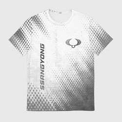 Футболка мужская SsangYong - white gradient вертикально, цвет: 3D-принт