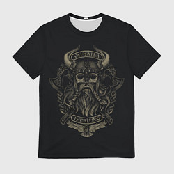 Футболка мужская Вальхалла воина - череп с топорами, цвет: 3D-принт