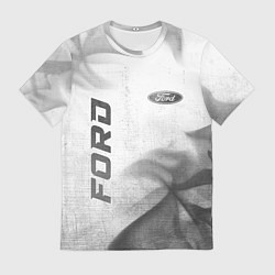 Мужская футболка Ford - white gradient вертикально