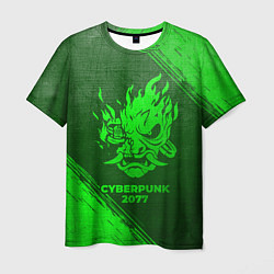 Футболка мужская Cyberpunk 2077 - green gradient, цвет: 3D-принт