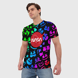Футболка мужская Marshmello x NASA gradient, цвет: 3D-принт — фото 2
