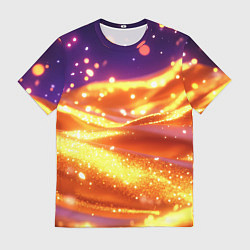 Мужская футболка Золотая волнистая текстура