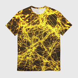 Мужская футболка Золотые нити текстура