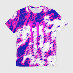 Футболка мужская Monster energy краски гранж, цвет: 3D-принт