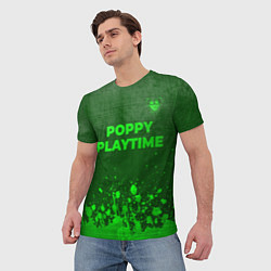 Футболка мужская Poppy Playtime - green gradient посередине, цвет: 3D-принт — фото 2