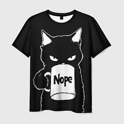 Футболка мужская Angry black cat nope, цвет: 3D-принт