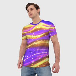 Футболка мужская Блестящая волнистая текстура, цвет: 3D-принт — фото 2