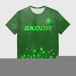 Футболка мужская Skoda - green gradient посередине, цвет: 3D-принт