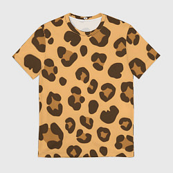Футболка мужская Коричневые пятна леопарда, цвет: 3D-принт