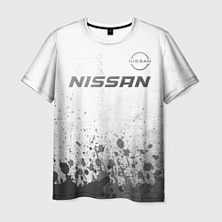 Футболка мужская Nissan - white gradient посередине, цвет: 3D-принт