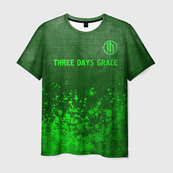 Футболка мужская Three Days Grace - green gradient посередине, цвет: 3D-принт