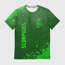 Футболка мужская Scorpions - green gradient вертикально, цвет: 3D-принт