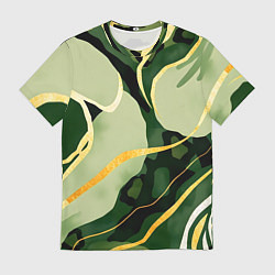 Мужская футболка Зеленый природный паттерн