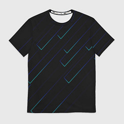 Футболка мужская Color blue black, цвет: 3D-принт