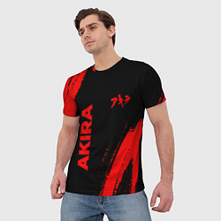 Футболка мужская Akira - red gradient вертикально, цвет: 3D-принт — фото 2