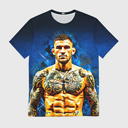 Футболка мужская Дастин Порье на синем, цвет: 3D-принт