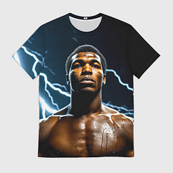 Футболка мужская Мухаммед Али и молния, цвет: 3D-принт