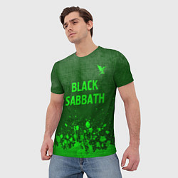 Футболка мужская Black Sabbath - green gradient посередине, цвет: 3D-принт — фото 2