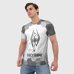 Футболка мужская Skyrim - white gradient, цвет: 3D-принт — фото 2