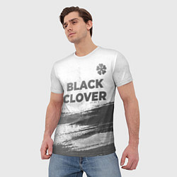 Футболка мужская Black Clover - white gradient посередине, цвет: 3D-принт — фото 2