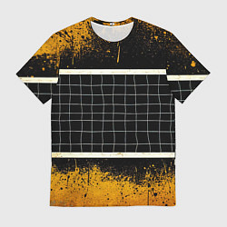 Футболка мужская Волейбольная сетка на черном, цвет: 3D-принт