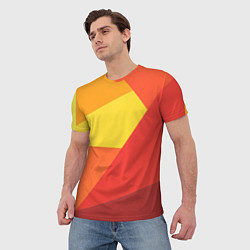 Футболка мужская Яркие треугольники, цвет: 3D-принт — фото 2