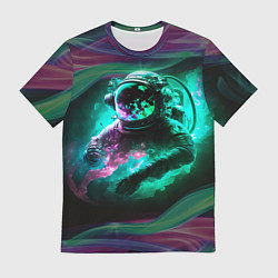 Футболка мужская Космонавт неоновая дымка, цвет: 3D-принт