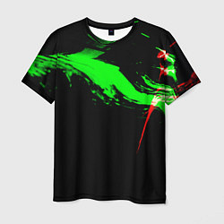 Футболка мужская Color black green red, цвет: 3D-принт