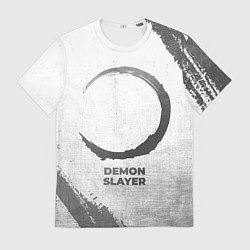 Футболка мужская Demon Slayer - white gradient, цвет: 3D-принт