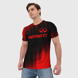 Футболка мужская Infiniti - red gradient посередине, цвет: 3D-принт — фото 2