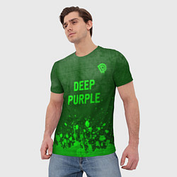 Футболка мужская Deep Purple - green gradient посередине, цвет: 3D-принт — фото 2